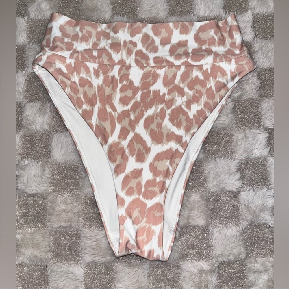 Aerie swim Leopard Print High-Waisted Bikini Bottom size Small